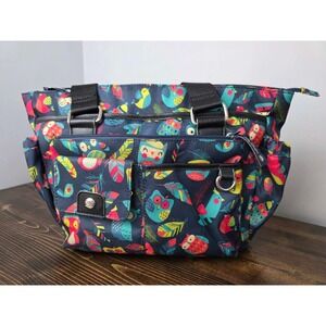 Lily Bloom Shoulder Bag Purse Owls Birds Colorful Multicolor Satchel Handbag